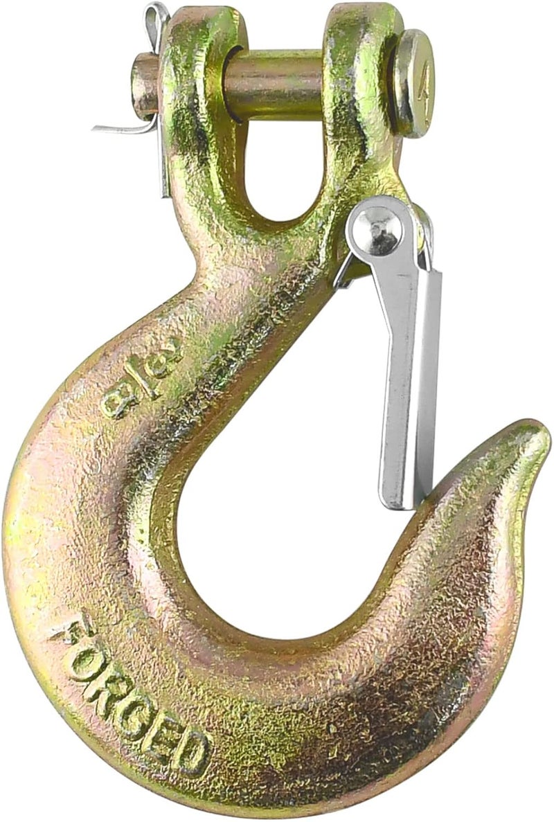 Robbor Safety Latch Hook 3/8 inch Clevis Slip Hook with Latch Grade 70 Forged Steel 18,000 Lbs Capacity Heavy Duty Chain Hook Working with Towing and Chain - Image 3